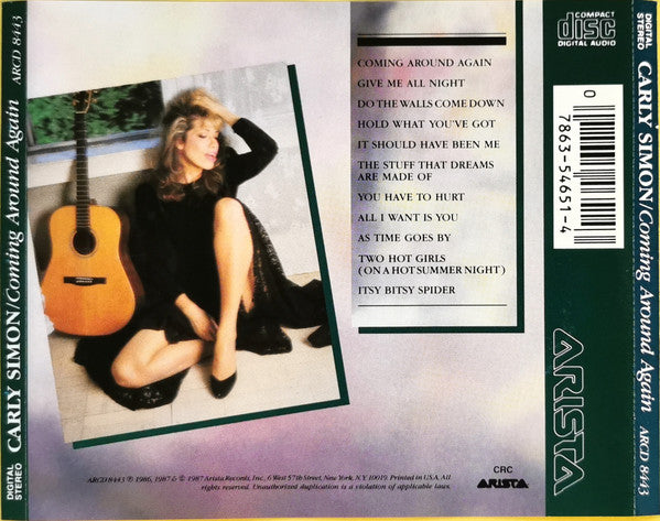Carly Simon : Coming Around Again (CD, Album, Club)