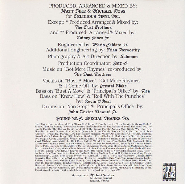 Young M.C.* : Stone Cold Rhymin' (CD, Album, SRC)