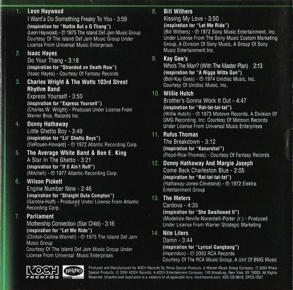 Various : Chronicles: Roots of G Funk, Soul Classics That Inspired The Chronic (CD, Comp)