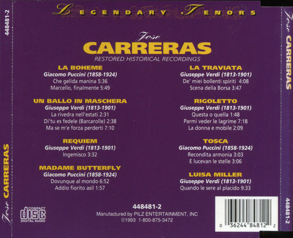 José Carreras : Jose Carreras (CD, Comp, RM)