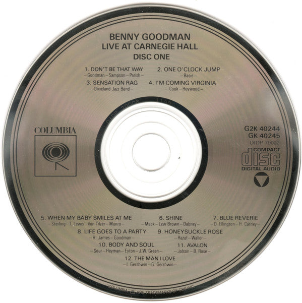Benny Goodman : Live At Carnegie Hall (2xCD, Album, RE, RM)