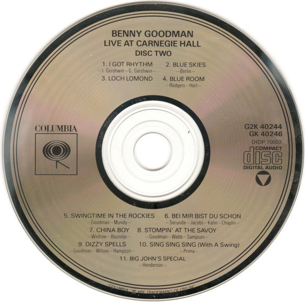 Benny Goodman : Live At Carnegie Hall (2xCD, Album, RE, RM)
