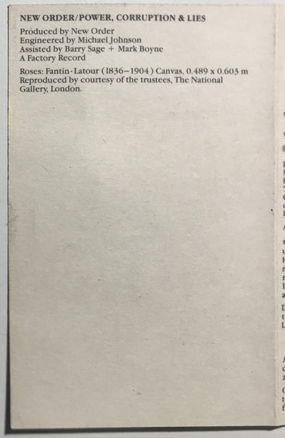 New Order : Power, Corruption & Lies (Cass, Album, RE, SR,)