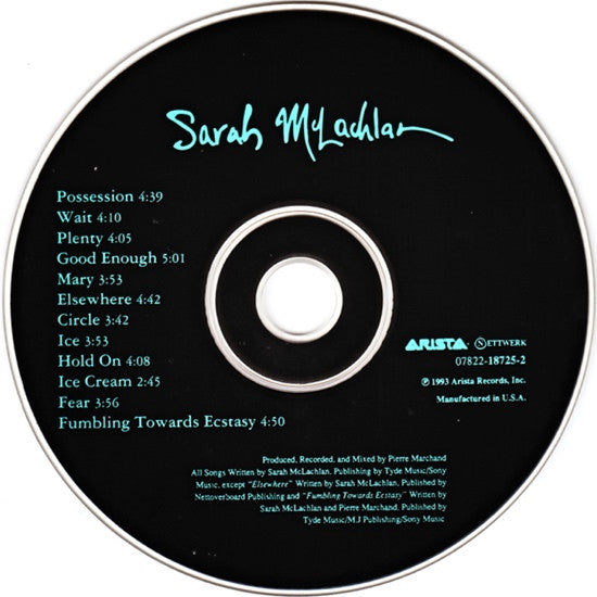 Sarah McLachlan : Fumbling Towards Ecstasy (CD, Album, RP)