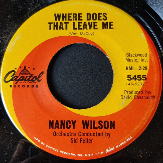 Nancy Wilson : Where Does That Leave Me / Gentle Is My Love (7", Single)