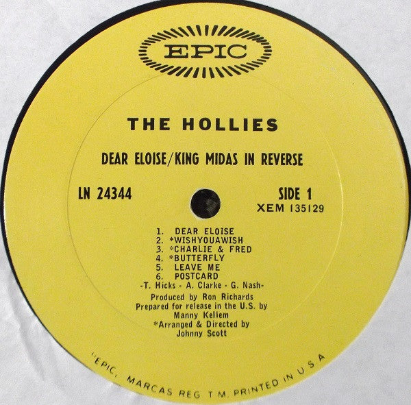 The Hollies : Dear Eloise / King Midas In Reverse (LP, Album, Mono)