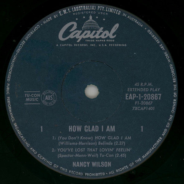 Nancy Wilson : How Glad I Am (7", EP)