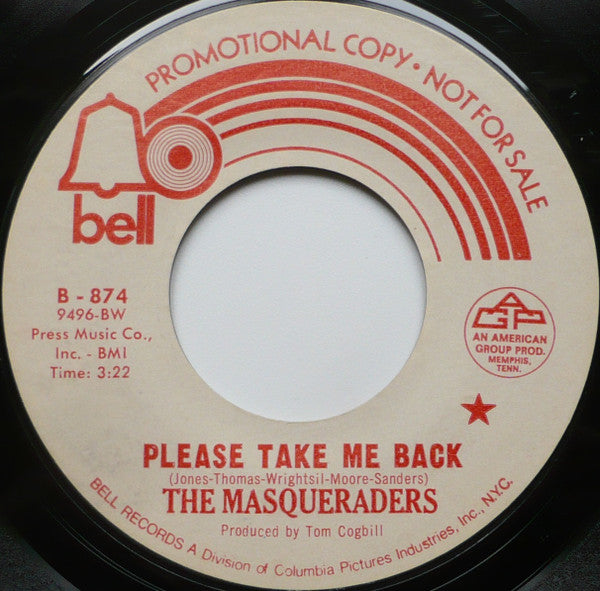 The Masqueraders : Please Take Me Back (7", Promo, Styrene)