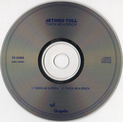 Jethro Tull : Thick As A Brick (CD, Album, RE)