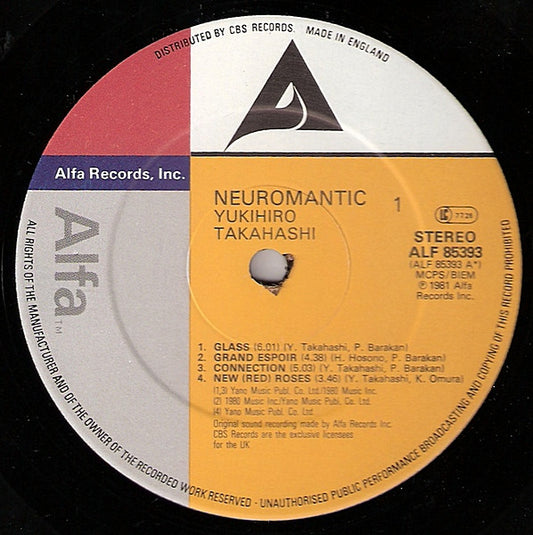 Yukihiro Takahashi : Neuromantic (LP, Album)