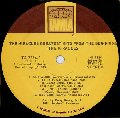 The Miracles : Greatest Hits From The Beginning (2xLP, Comp)