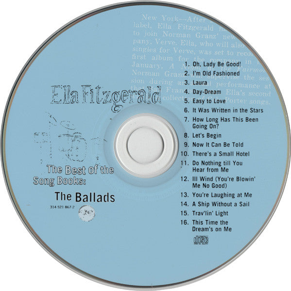 Ella Fitzgerald : The Best Of The Song Books: The Ballads (CD, Comp)