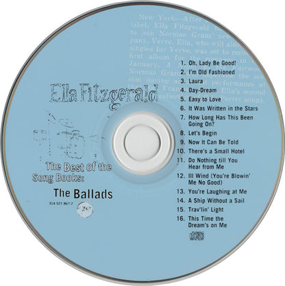 Ella Fitzgerald : The Best Of The Song Books: The Ballads (CD, Comp)