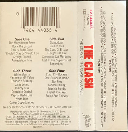 The Clash : The Story Of The Clash Volume 1 (2xCass, Comp, Dol)