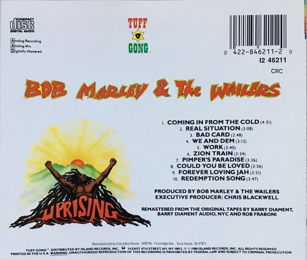 Bob Marley & The Wailers : Uprising (CD, Album, Club)
