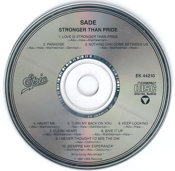 Sade : Stronger Than Pride (CD, Album, RP)