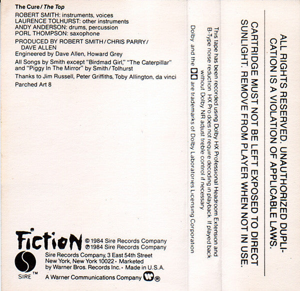 The Cure : The Top (Cass, Album, AR)