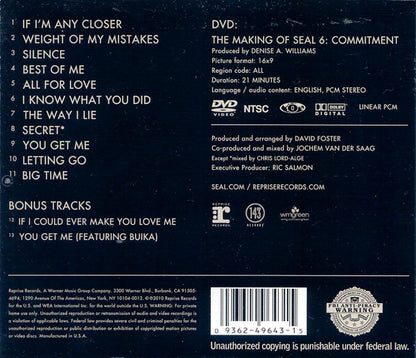 Seal : 6: Commitment (CD, Album + DVD-V, NTSC + Ltd)