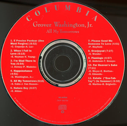Grover Washington, Jr. : All My Tomorrows (CD, Album, RE)