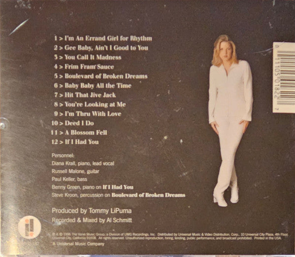 Diana Krall : All For You (A Dedication To The Nat King Cole Trio) (CD, Album, RE, Son)