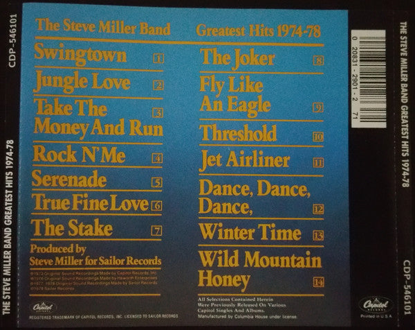 Steve Miller Band : Greatest Hits 1974-78 (CD, Comp, Club, RE)