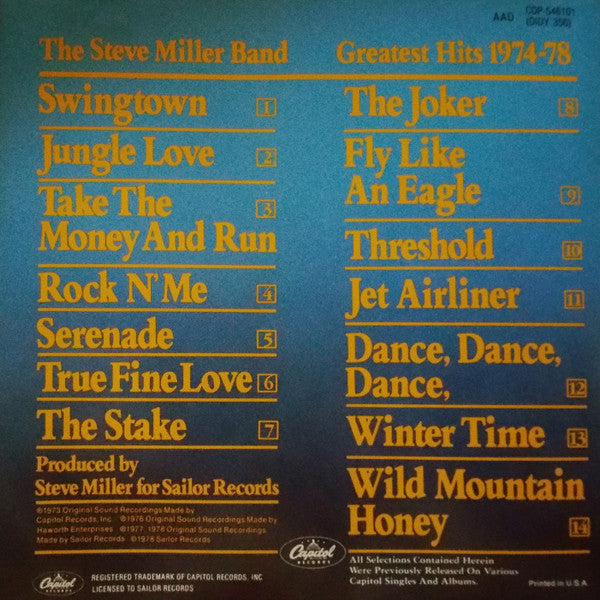 Steve Miller Band : Greatest Hits 1974-78 (CD, Comp, Club, RE)