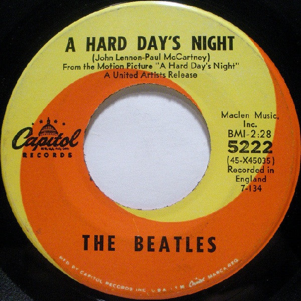 The Beatles : A Hard Day's Night (7", Single, Scr)