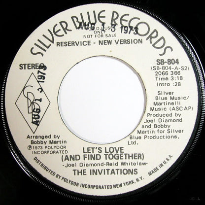 The Invitations : Let's Love (And Find Together) (7", Mono, Promo)