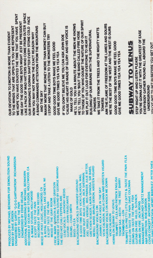 Red Hot Chili Peppers : Mothers Milk (Cass, Album)