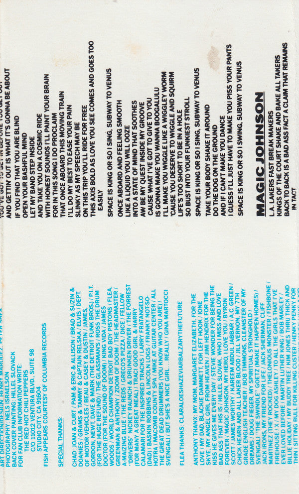 Red Hot Chili Peppers : Mothers Milk (Cass, Album)