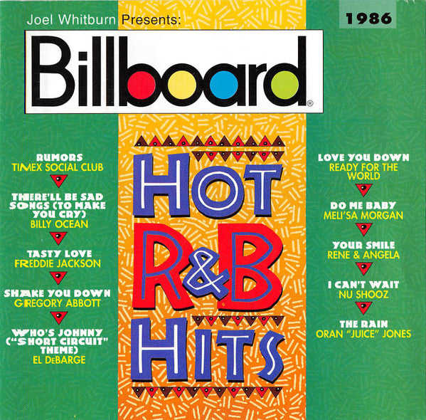 Various : Billboard Hot R&B Hits, 1986 (CD, Comp)