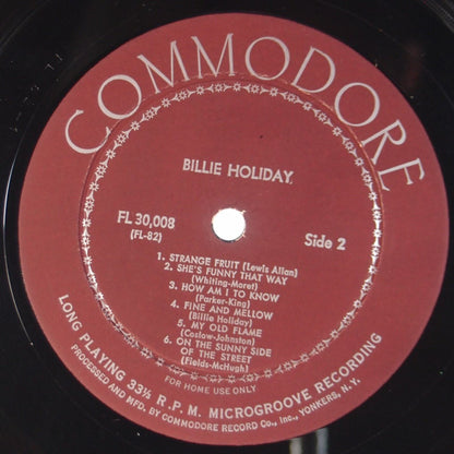 Billie Holiday : Billie Holiday (LP, Comp, Mono)