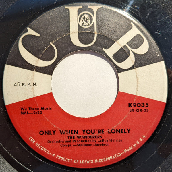 The Wanderers (8) : I'm Not Ashamed / Only When You're Lonely (7")