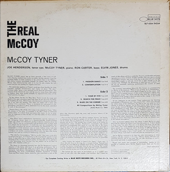 McCoy Tyner : The Real McCoy (LP, Album)