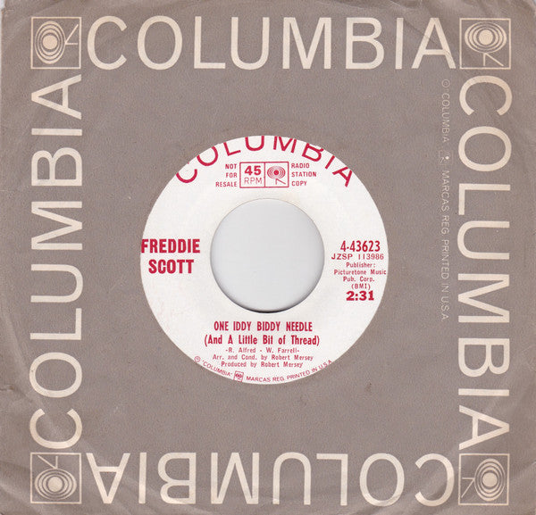 Freddie Scott (2) : One Iddy Biddy Needle / Forget Me If You Can (7", Single, Promo)