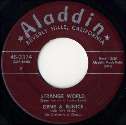 Gene And Eunice With Ray Ellis And His Orchestra And Chorus : Strange World / The Vow (7", Single)