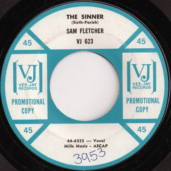 Sam Fletcher : The Sinner (7", Promo)