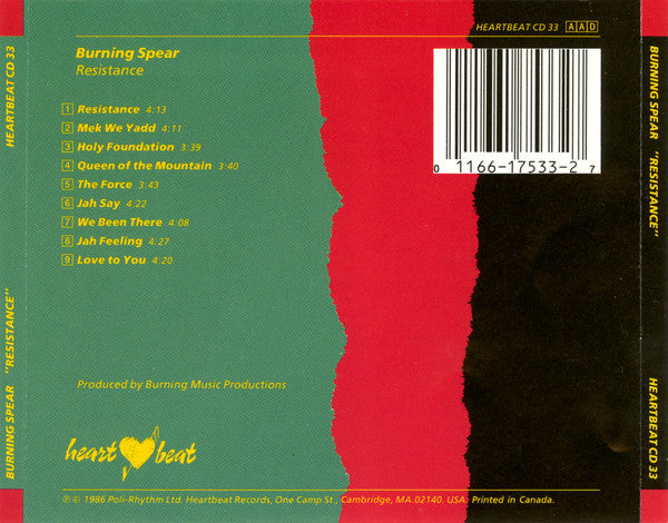 Burning Spear : Resistance (CD, Album)