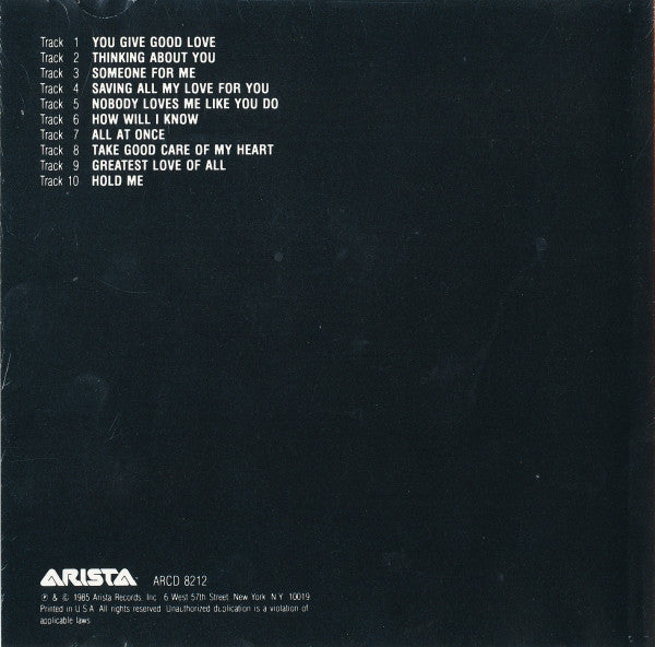 Whitney Houston : Whitney Houston (CD, Album, RP)