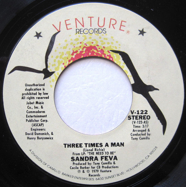 Sandra Feva : Three Times A Man (7")