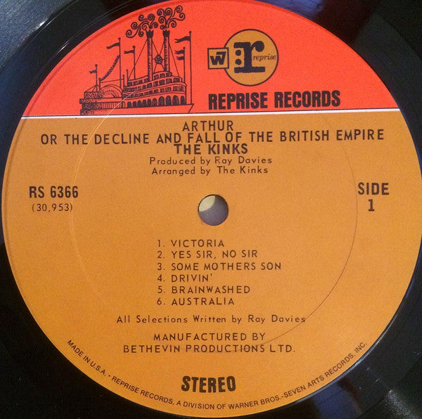 The Kinks : Arthur Or The Decline And Fall Of The British Empire (LP, Album, Pit)