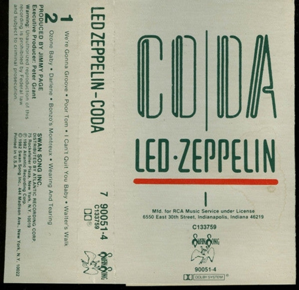 Led Zeppelin : Coda (Cass, Album, Club)