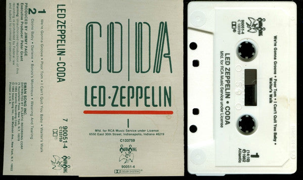 Led Zeppelin : Coda (Cass, Album, Club)