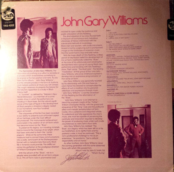 John Gary Williams : John Gary Williams (LP, Album, RE)