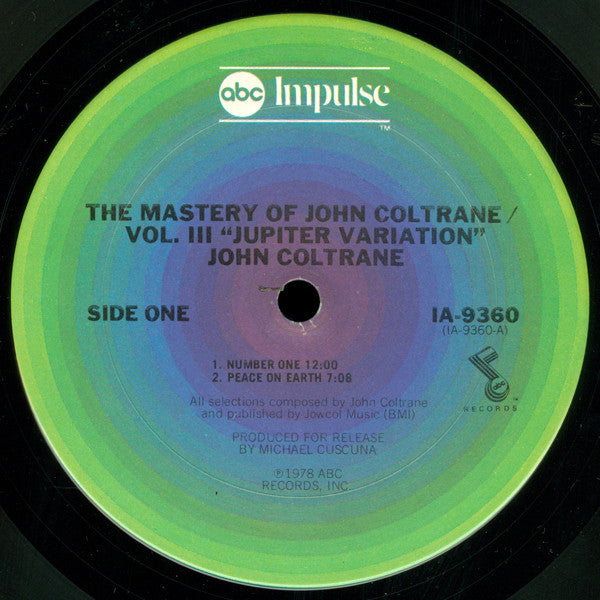 John Coltrane : The Mastery Of John Coltrane / Vol. III Jupiter Variation (LP, Album)