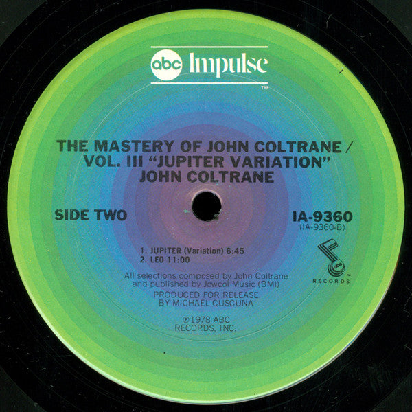 John Coltrane : The Mastery Of John Coltrane / Vol. III Jupiter Variation (LP, Album)