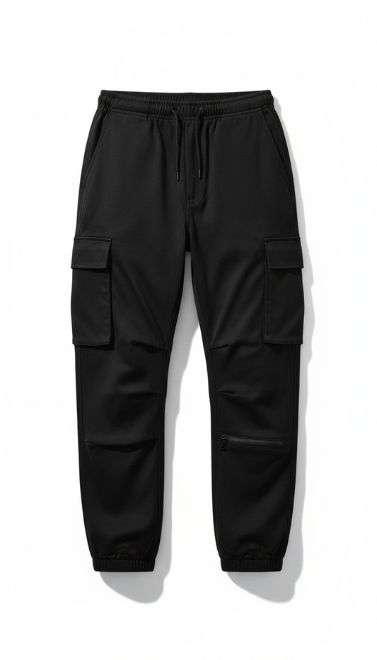Black Cargo Pants Relaxed Fit