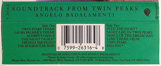 Angelo Badalamenti : Soundtrack From Twin Peaks (Cass, Album, AR,)
