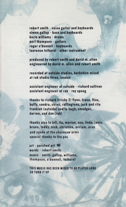 The Cure : Disintegration (Cass, Album, AR,)