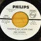 Phil Colbert : Tomorrow May Never Come / The Edge Of Heaven (7", Single, Promo)